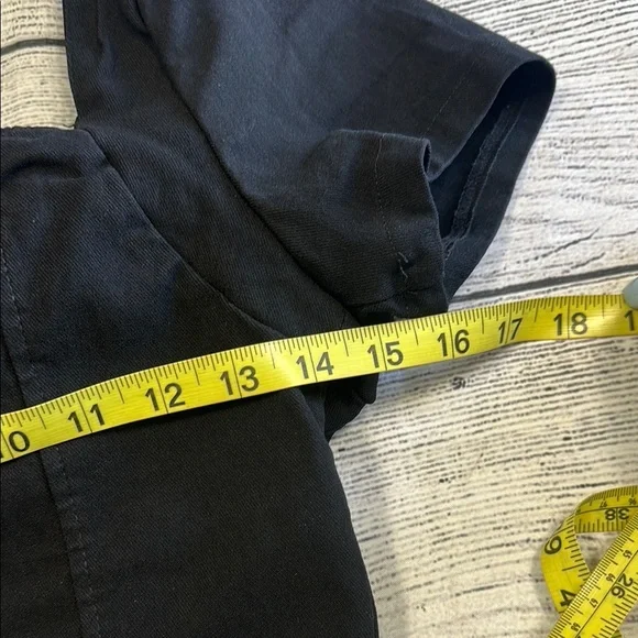 Haute Monde Sz Medium Black Puff Sleeve Lace-Up Crop Top - Picture 8 of 9